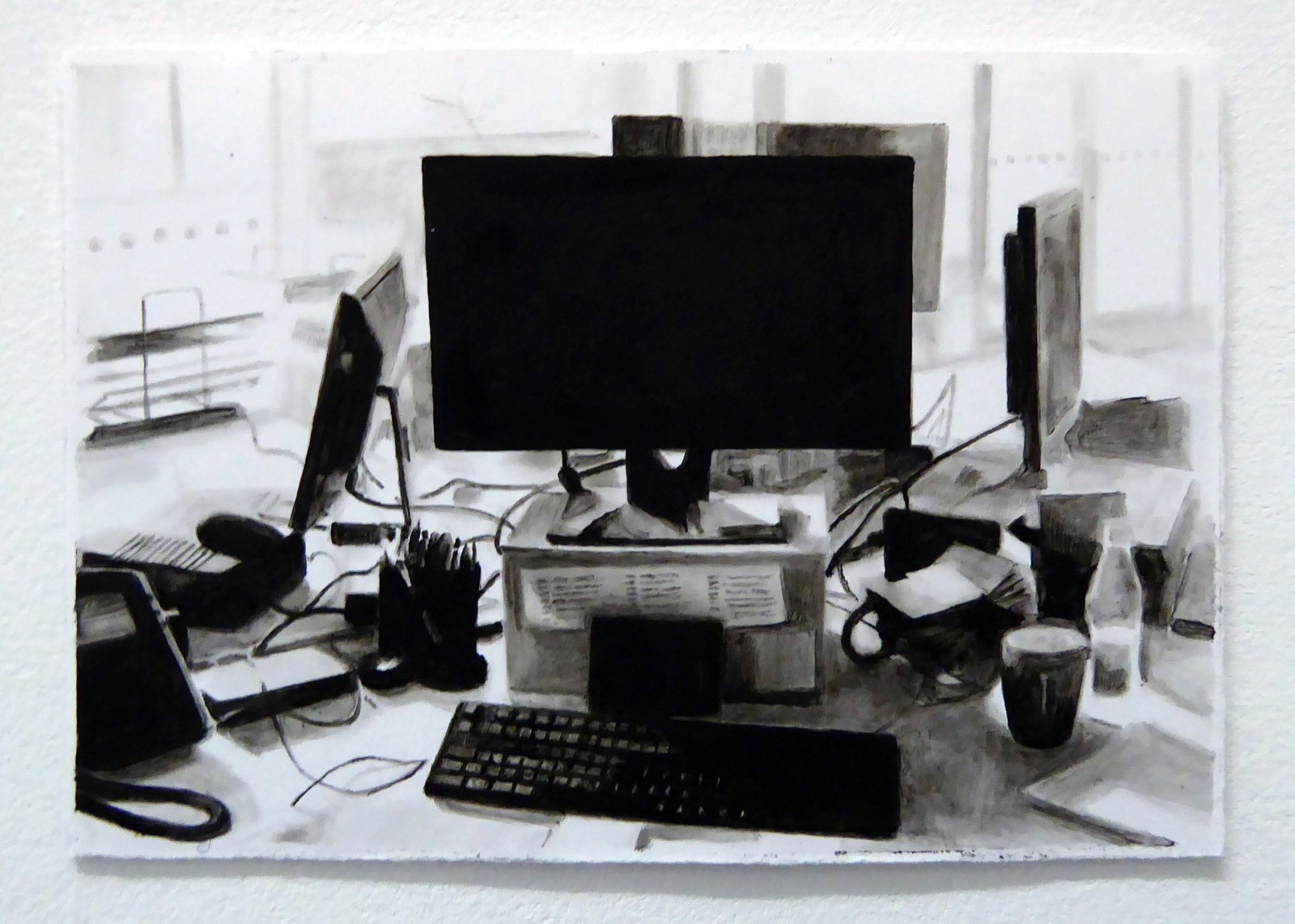 'Office Series (David)' - Oil on Paper - 2021 - 14 x 9.5 cm