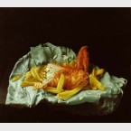 Fish Supper   Oil on panel  16" x 14"   2016